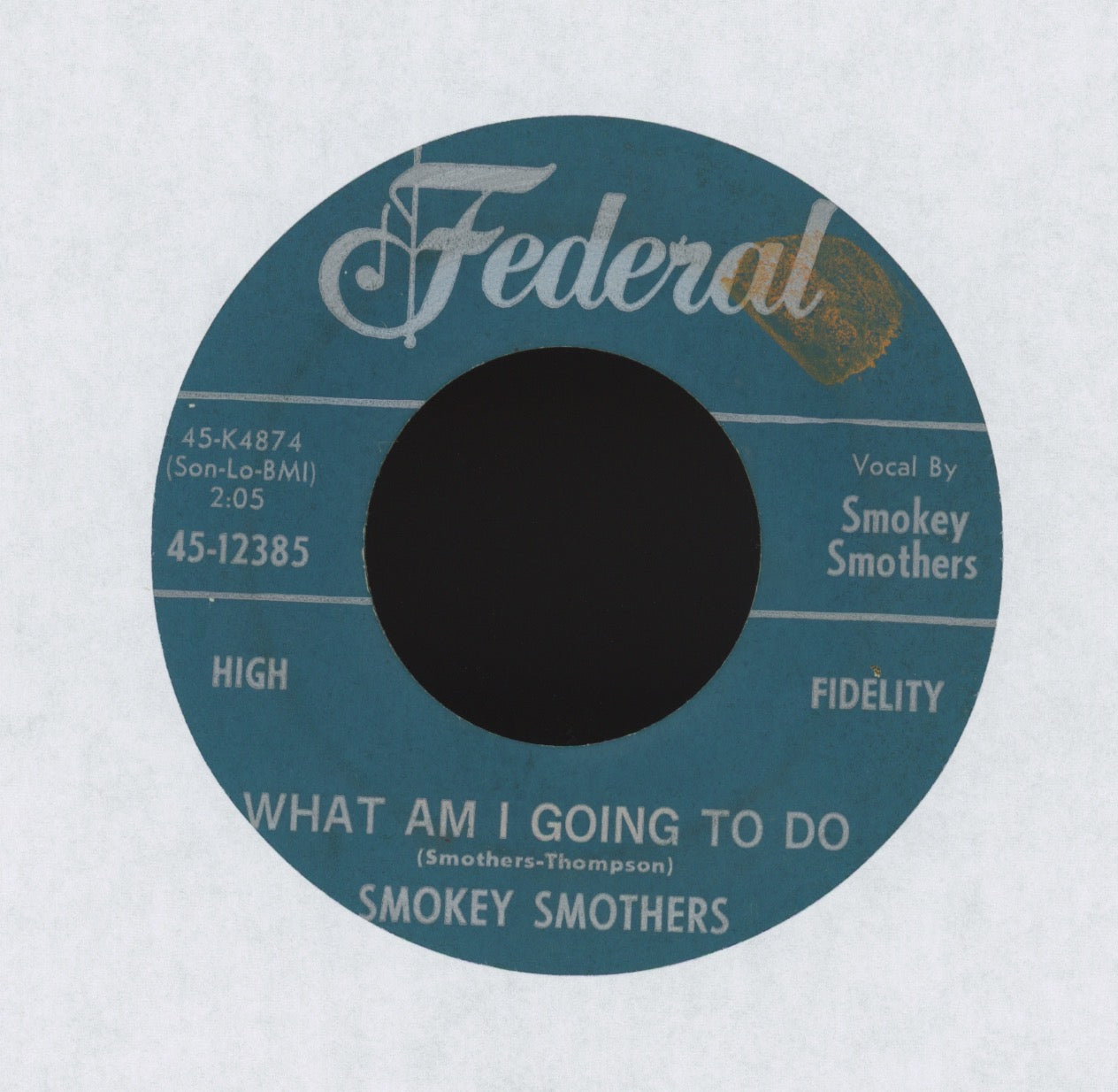 Otis "Smokey" Smothers - Crying Tears on Federal R&B Blues 45