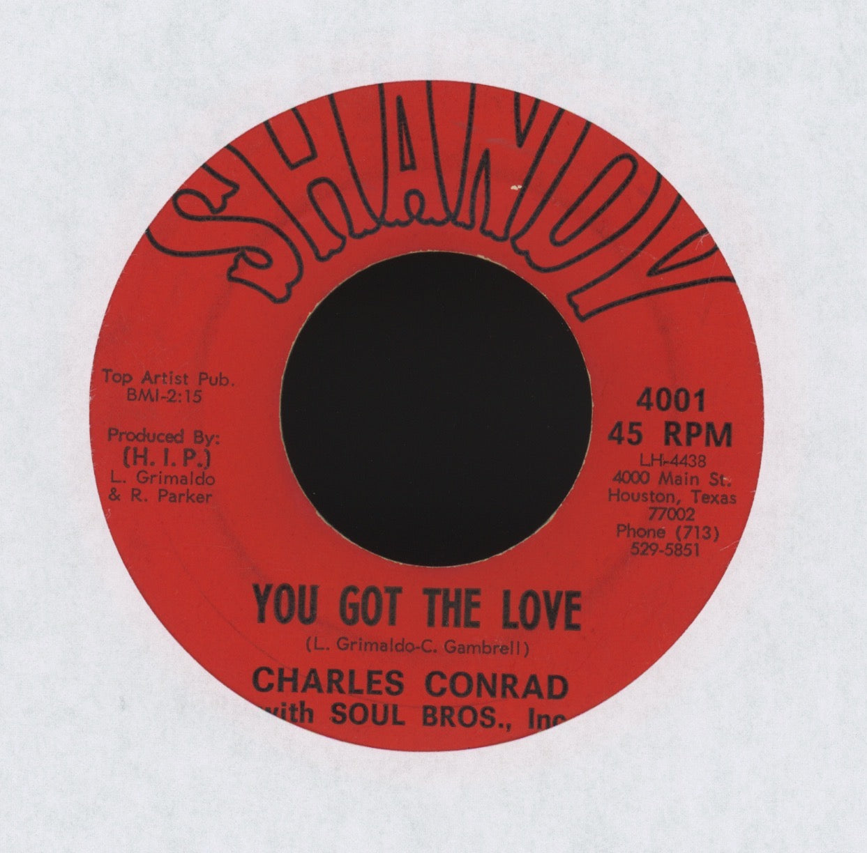 Charles Conrad With Soul Bros. Inc. - You Got The Love on Shandy Northern Soul 45