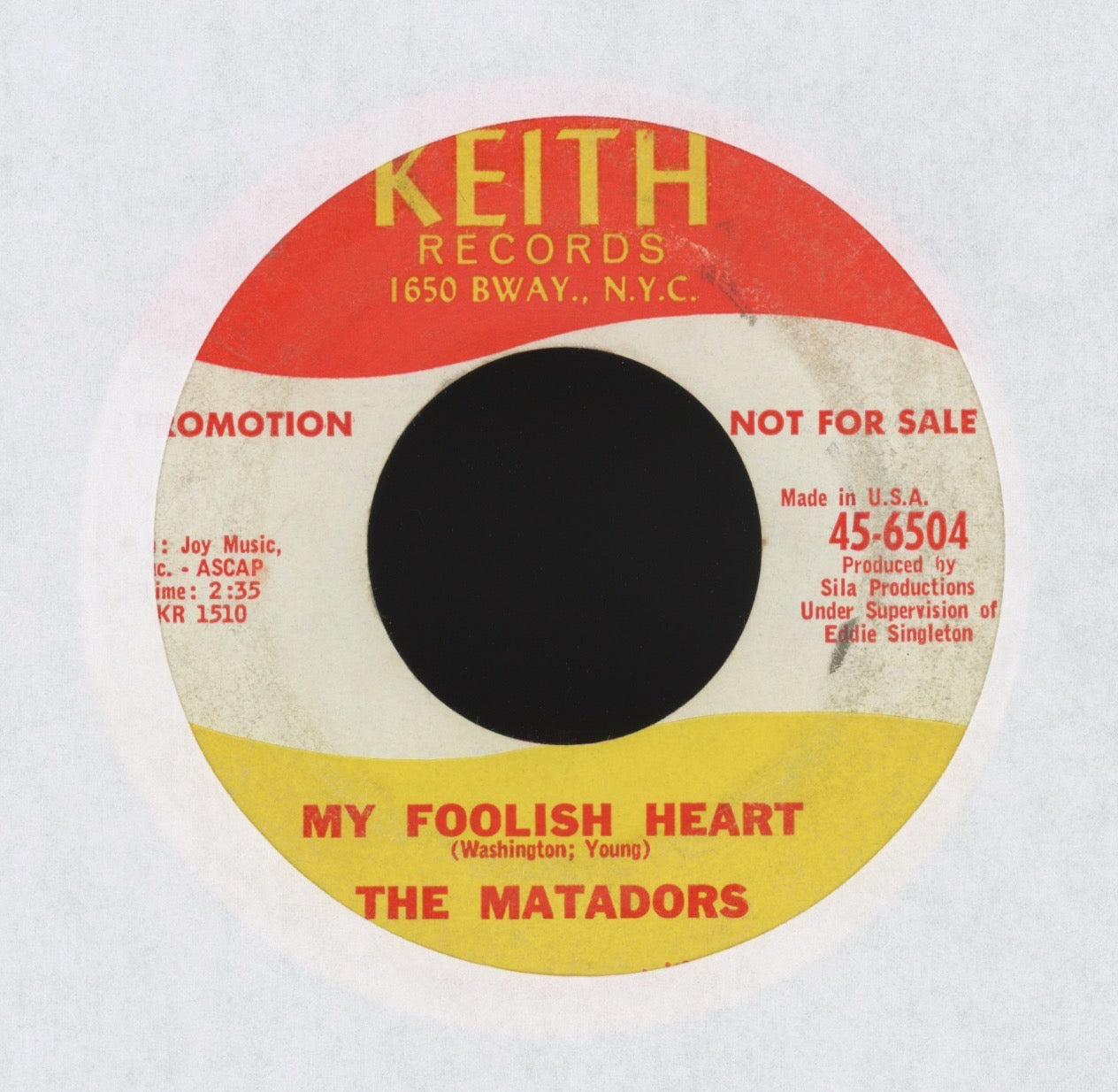 The Matadors - You'd Be Crying Too on Keith Promo Northern Soul 45