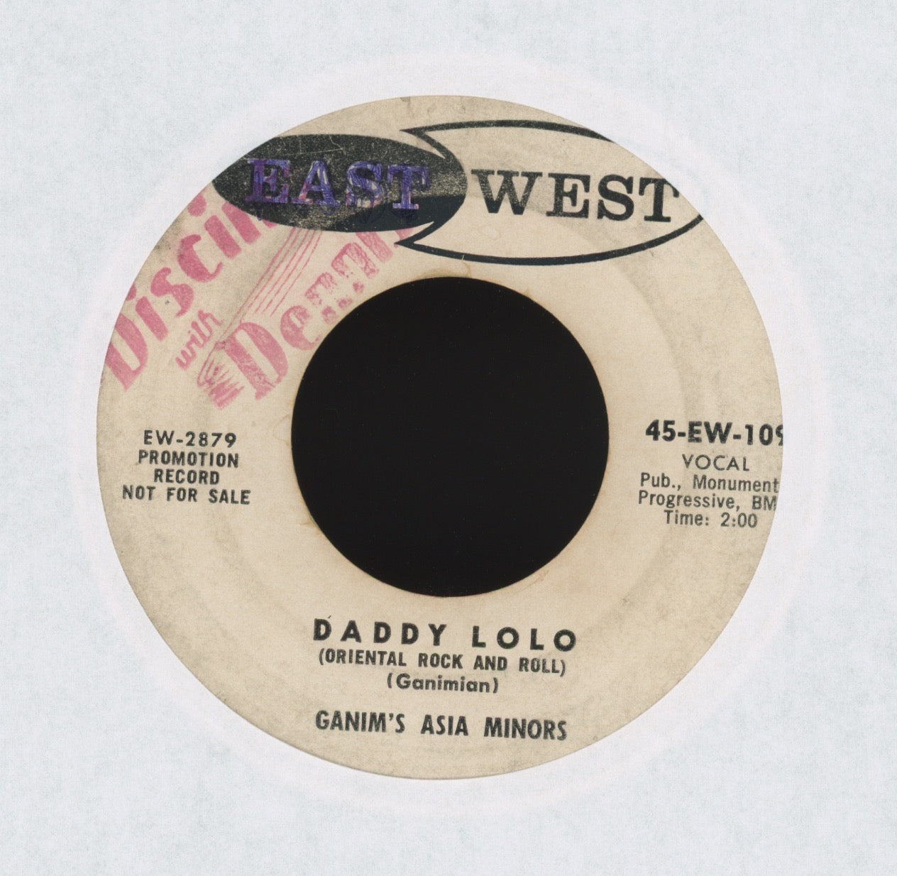 Ganim's Asia Minors - Daddy Lolo on East West Promo Exotica Popcorn 45