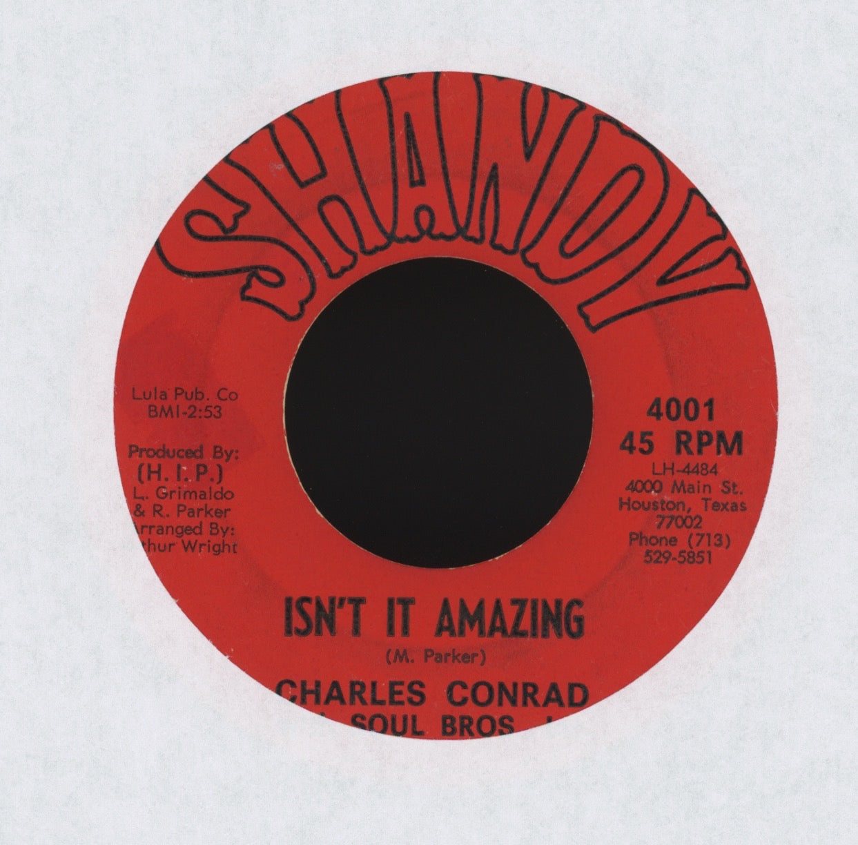 Charles Conrad With Soul Bros. Inc. - You Got The Love on Shandy Northern Soul 45