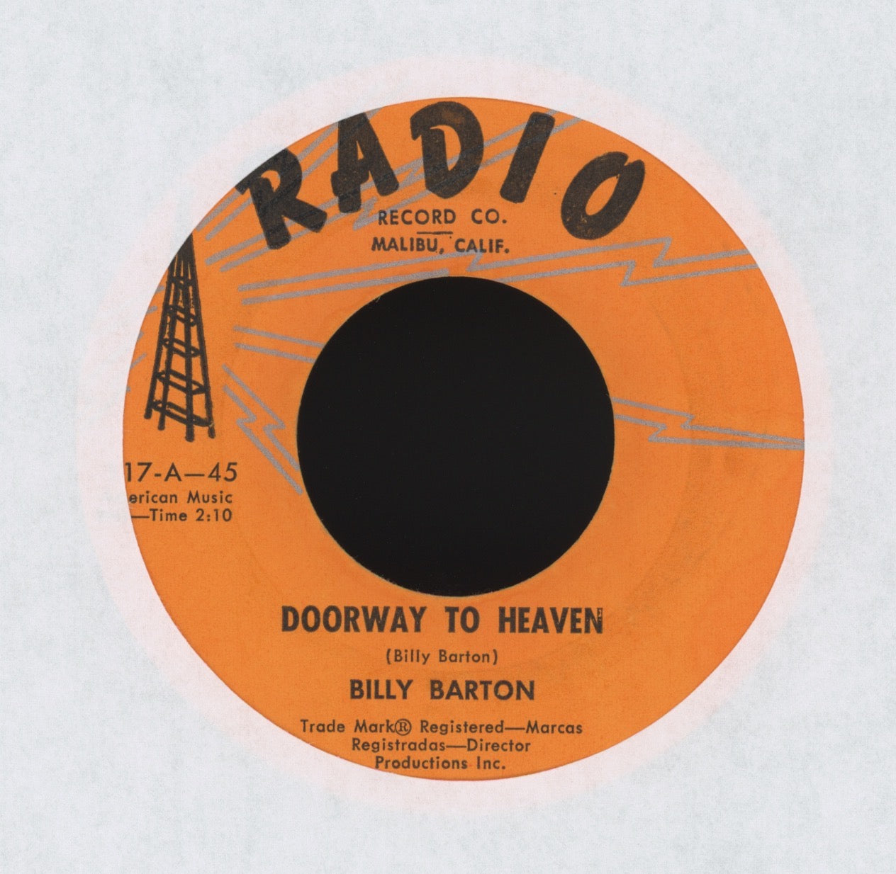 Billy Barton - The Devil, My Conscience And I on Radio Halloween Country Bop 45