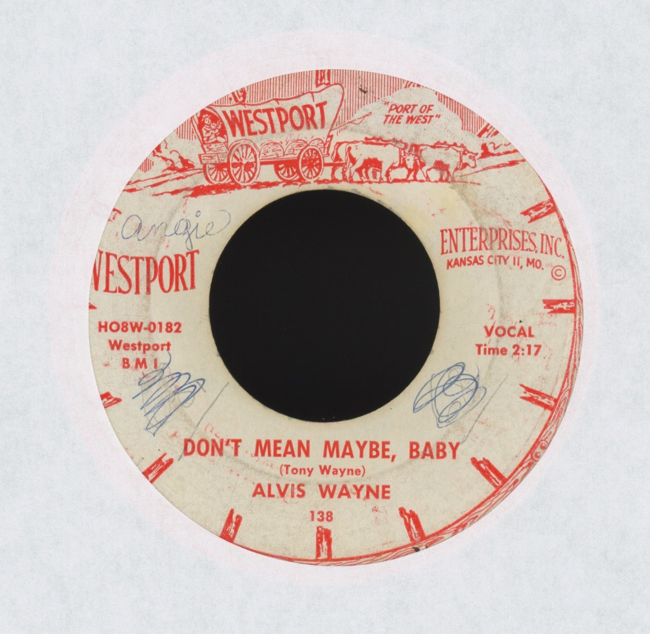 Alvis Wayne - Don't Mean Maybe, Baby on Westport Rockabilly 45
