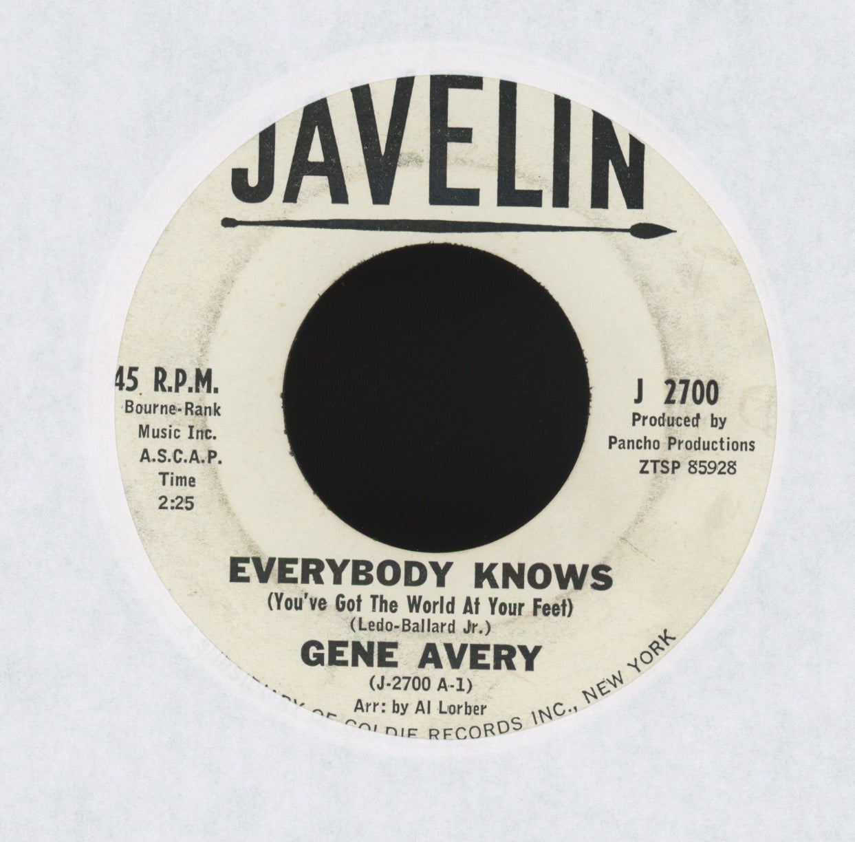 Gene Avery - Why Should I Need you So on Javelin Teen 45