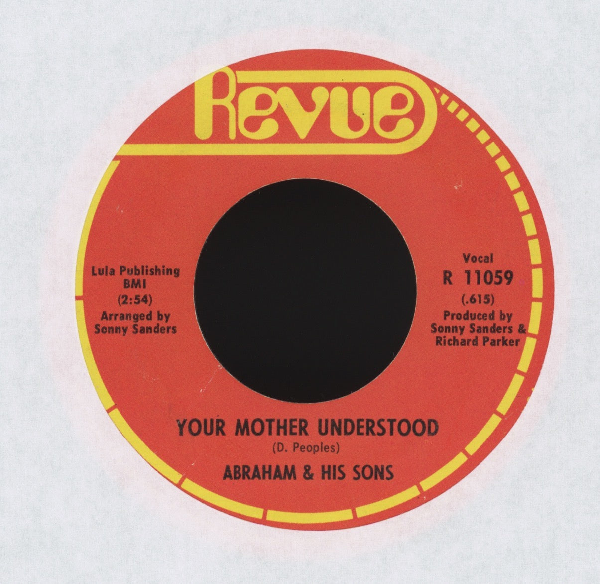 Abraham & His Sons - I Can't Do Without You / Your Mother Understood on Revue Soul Funk 45