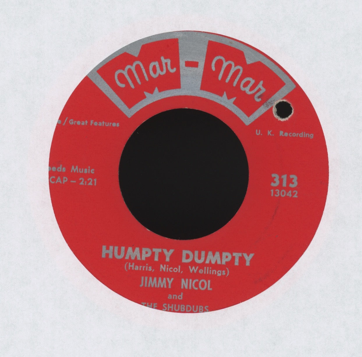Jimmy Nicol & The Shubdubs - Night Train on Mar Mar Mod Soul 45