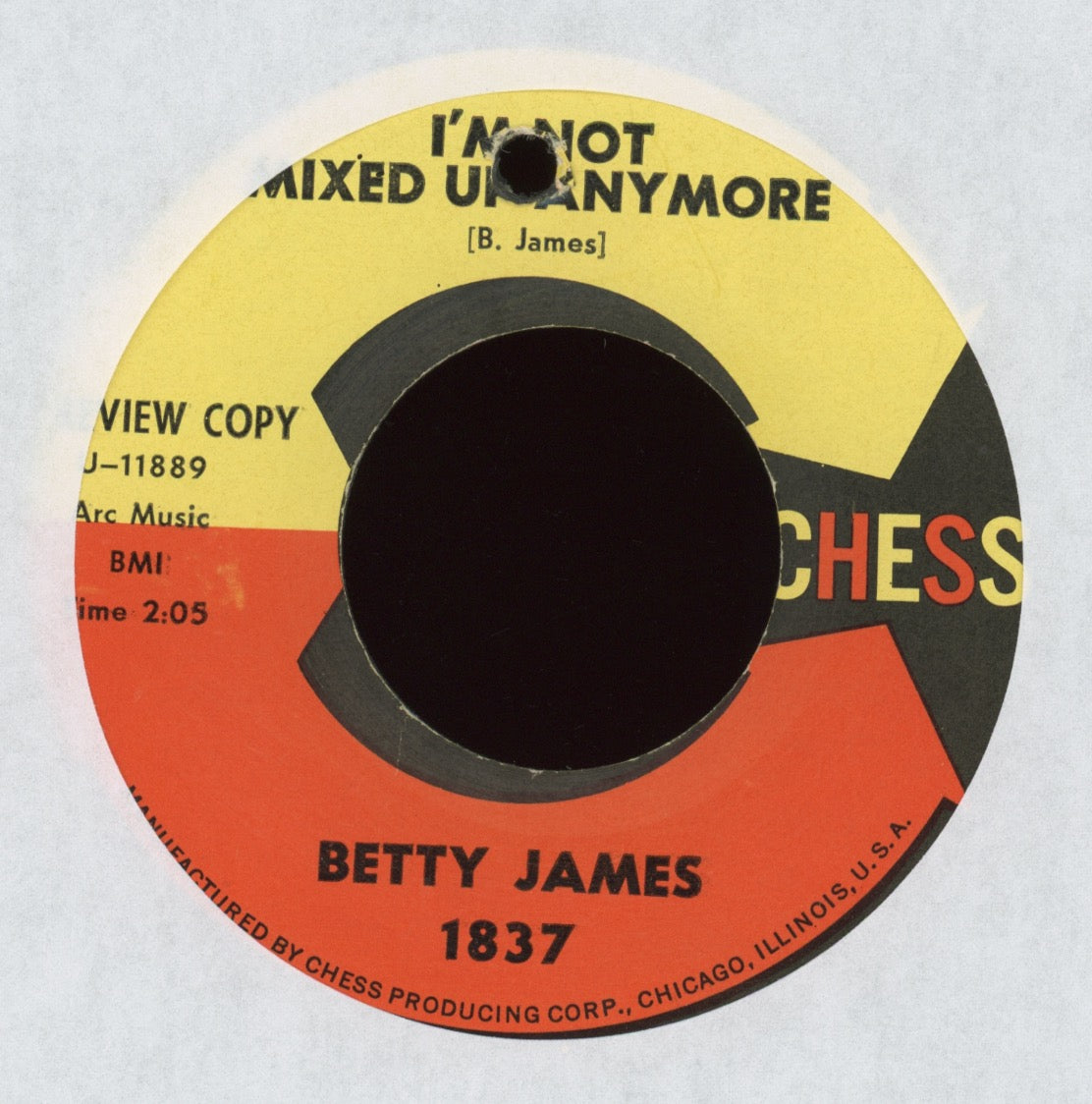 Betty James - I'm Not Mixed Up Anymore on Chess Promo R&B Rocker 45