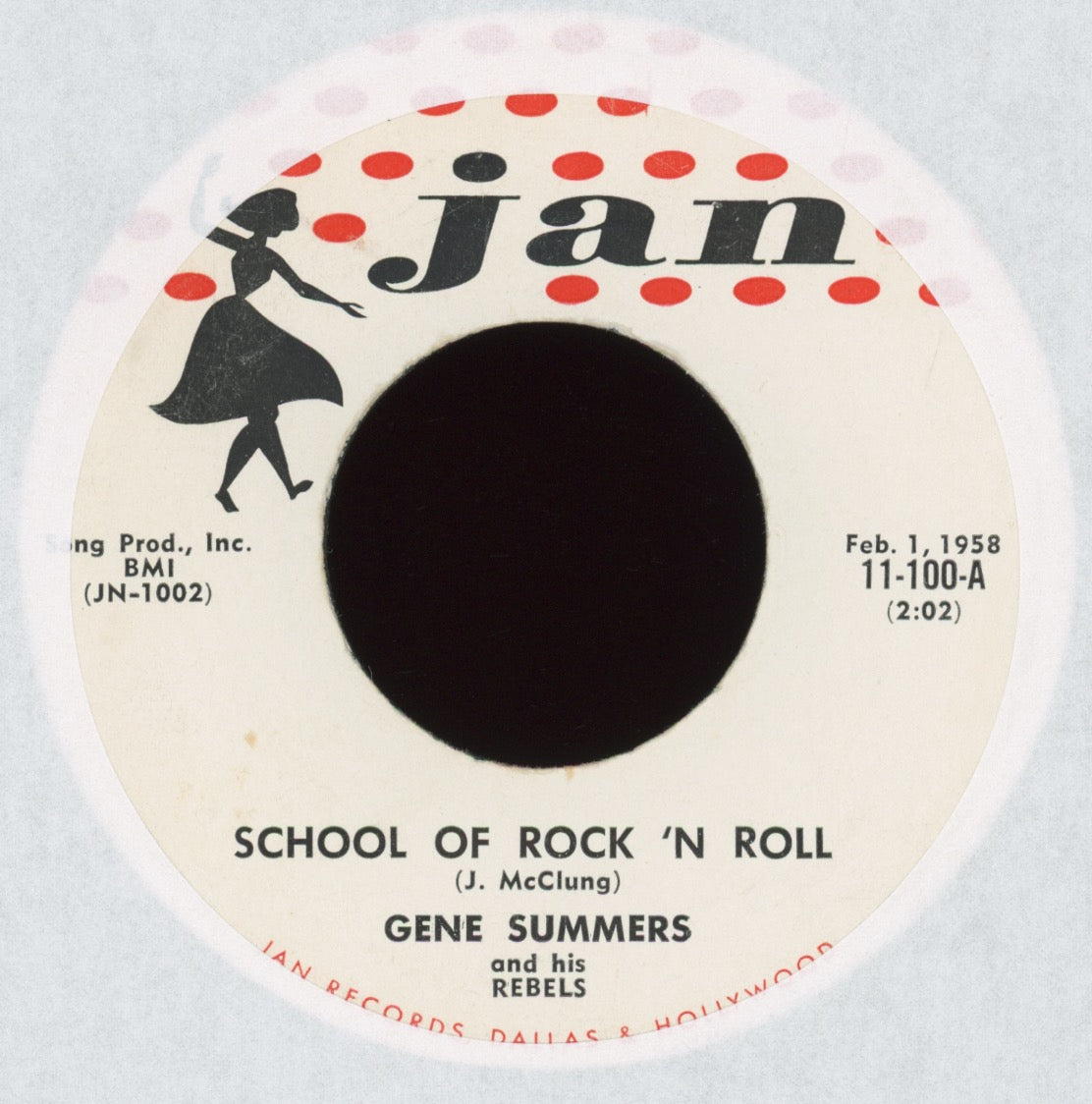 Gene Summers And His Rebels - School Of Rock 'N' Roll on Jan Rockabilly 45