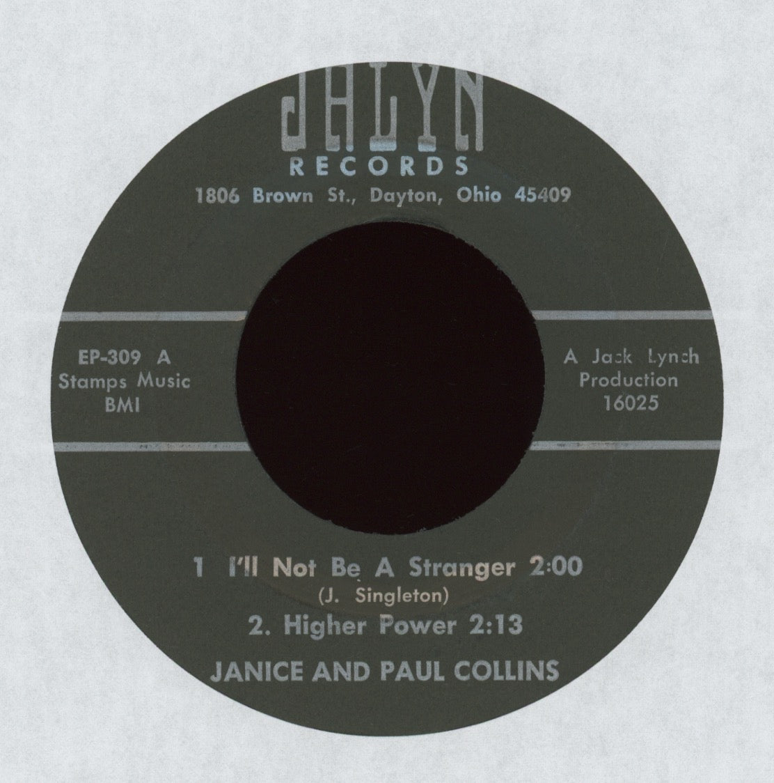Janice & Paul Collins - Higher Power on Jalyn EP 309 Bluegrass Gospel 45