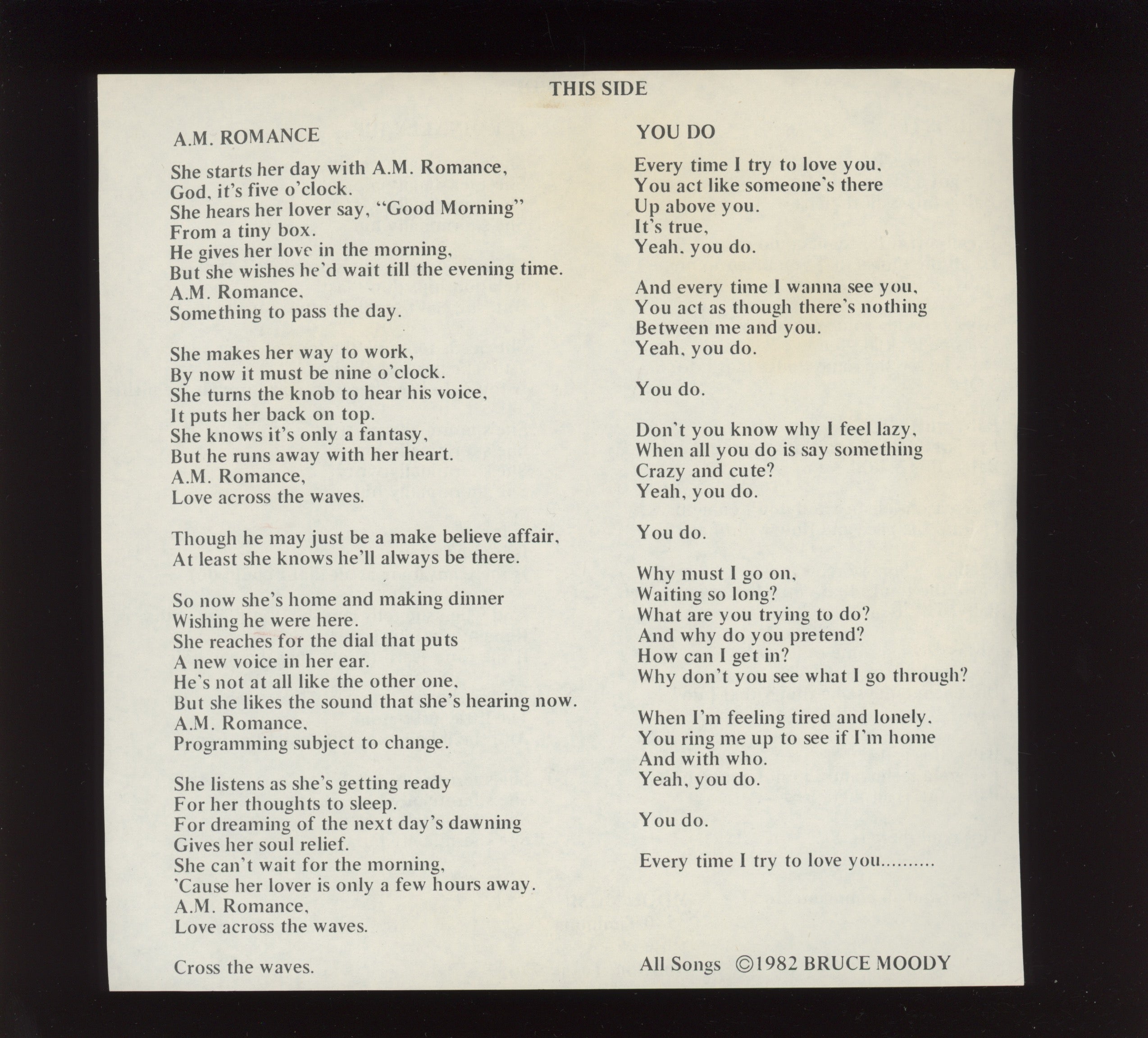 Bruce Moody - Fresh Out! Private Press Power Pop 7" EP With Picture Sleeve