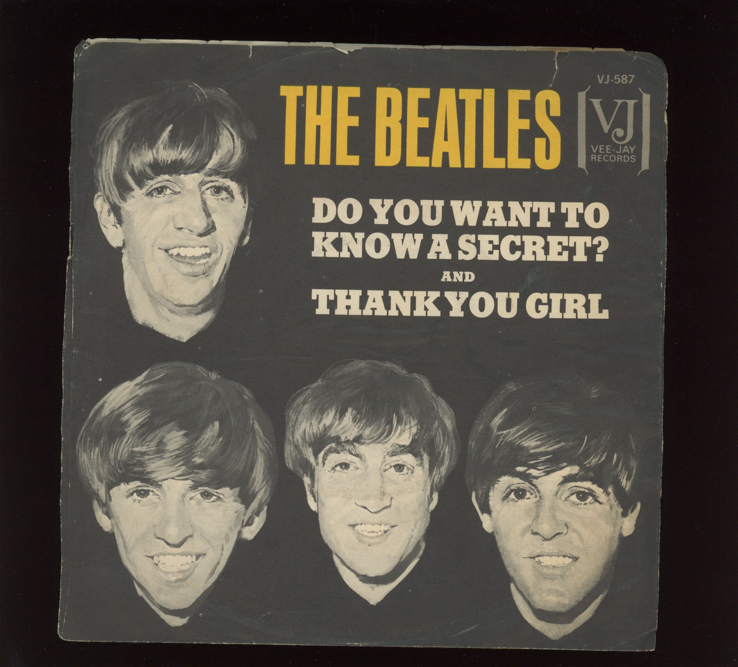 The Beatles - Do You Want To Know A Secret / Thank You Girl on Vee Jay 45 With Picture Sleeve