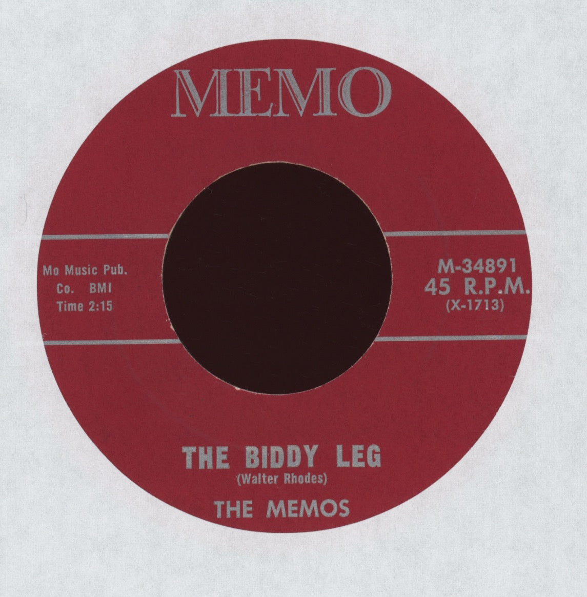 The Memos - The Biddy Leg / My Type Of Girl on Memo R&B Doo Wop 45