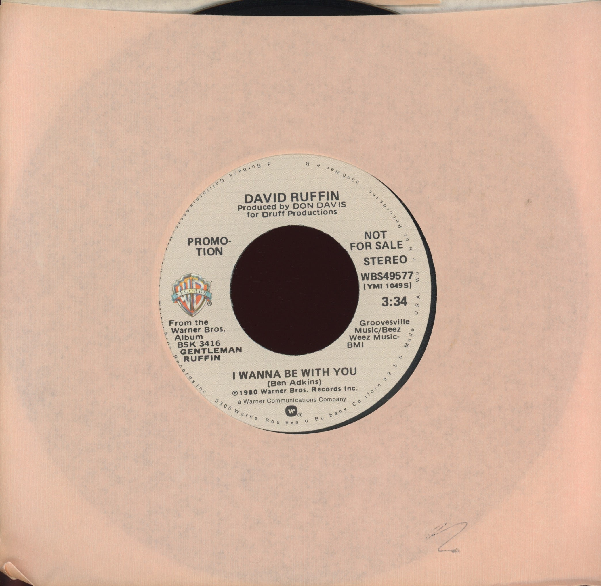 David Ruffin - I Wanna Be With You on WB Promo Modern Soul 45
