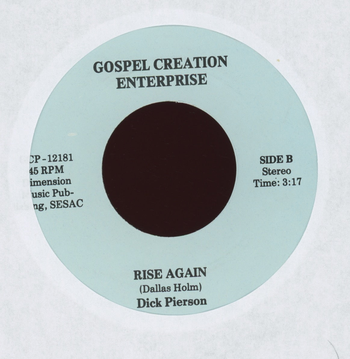 Dick Pierson - At My Worst You Found Me Gospel Soul 45 With Picture Sleeve Vanguards