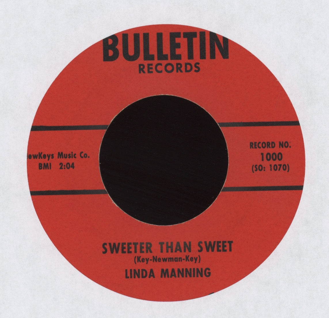 Linda Manning - I Don't Wan't To Say Goodnight To You on Bulletin Teen Rockabilly 45