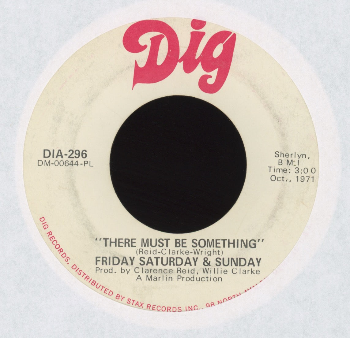 Friday Saturday & Sunday There Must Be Something on Dig Promo Crossover Soul Funk 45