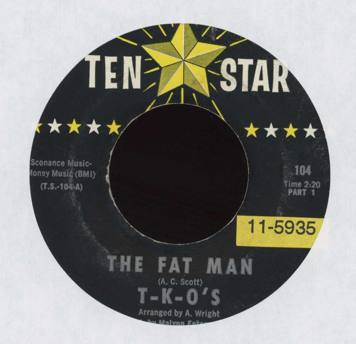 The TKO's - The Fat Man on Ten Star Mod Funk 45