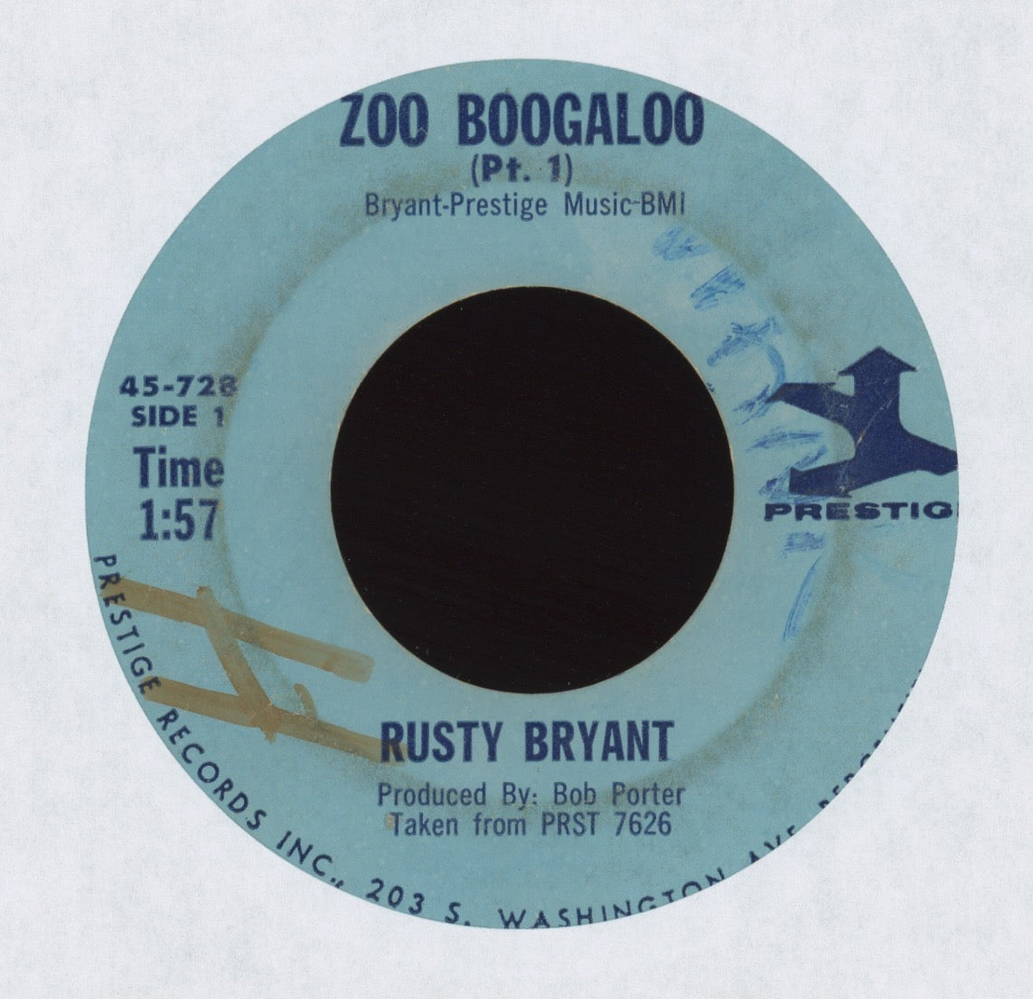 Rusty Bryant - Zoo Boogaloo on Prestige Soul Jazz Funk 45