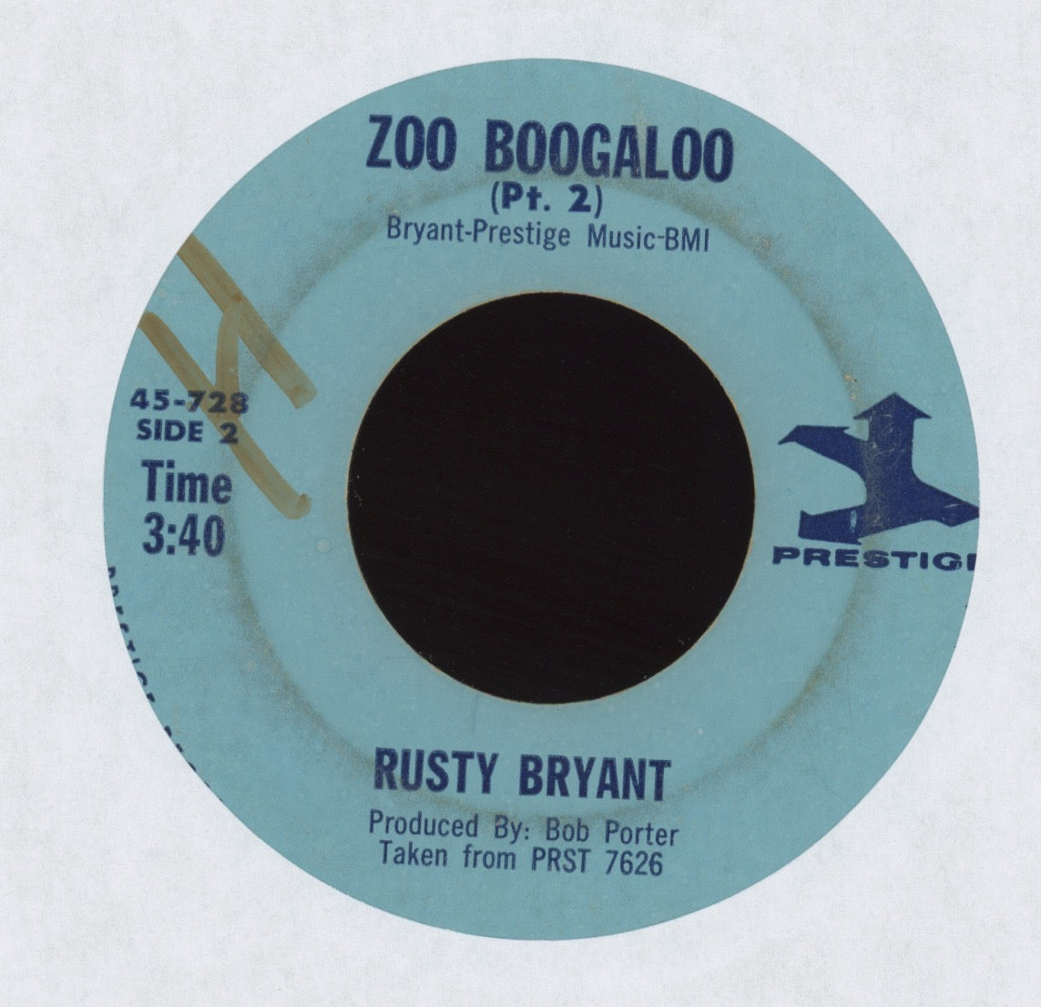 Rusty Bryant - Zoo Boogaloo on Prestige Soul Jazz Funk 45