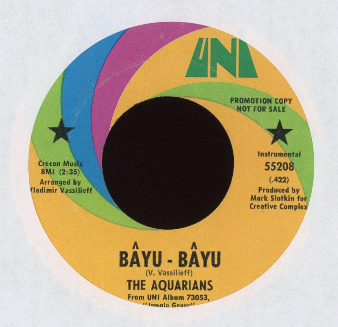 The Aquarians - Bâyu-bâyu on Uni Promo Latin Jazz 45
