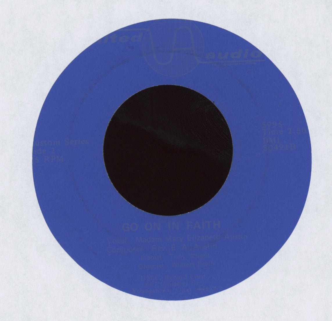 Madam Mary Elizabeth Austin - A Legacy Of Dr. Martin Luther King on United Audio Gospel 45