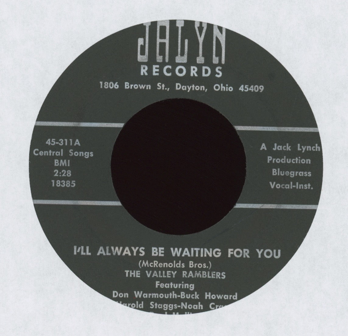 The Valley Ramblers - I'll Always Be Waiting For You on Jalyn Bluegrass 45