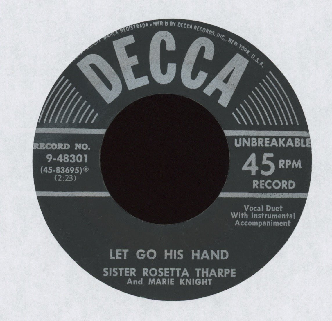 Sister Rosetta Tharpe & Marie Knight - Let's Go On on Decca R&B Gospel 45