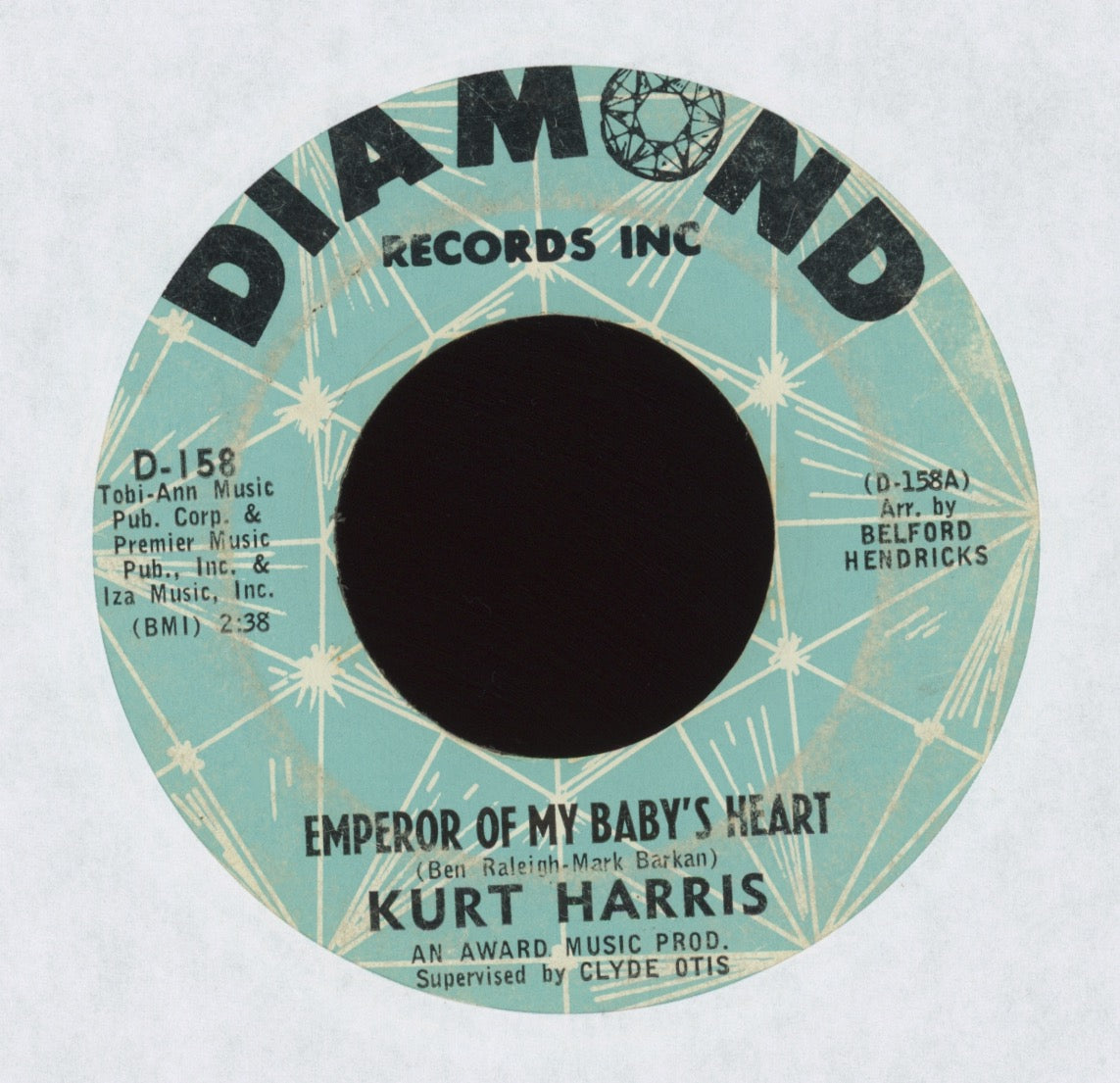 Kurt Harris - Emperor Of My Baby's Heart on Diamond Northern Soul 45