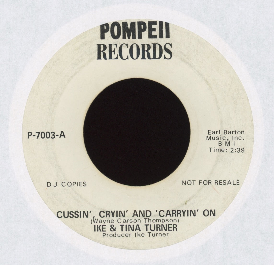 Ike & Tina Turner - Cussin' Cryin' And Carryin' On on Pompeii Promo