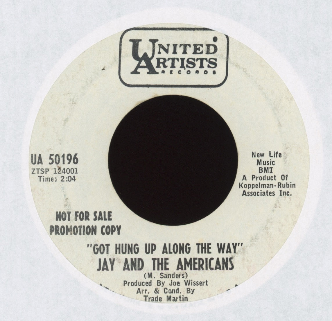 Jay & The Americans - Got Hung Up Along The Way on UA Promo Northern Soul 45