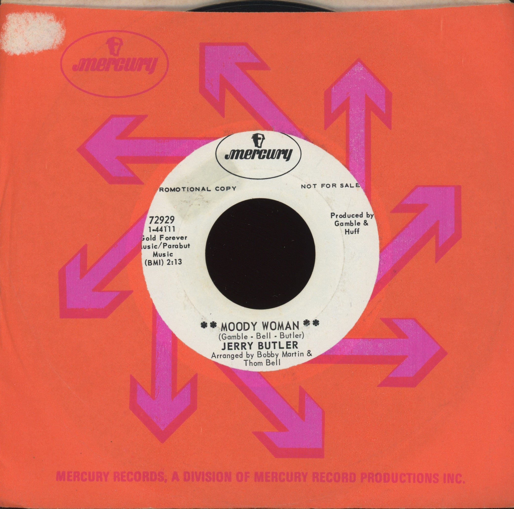 Jerry Butler - Moody Woman on Mercury Promo Northern Soul 45