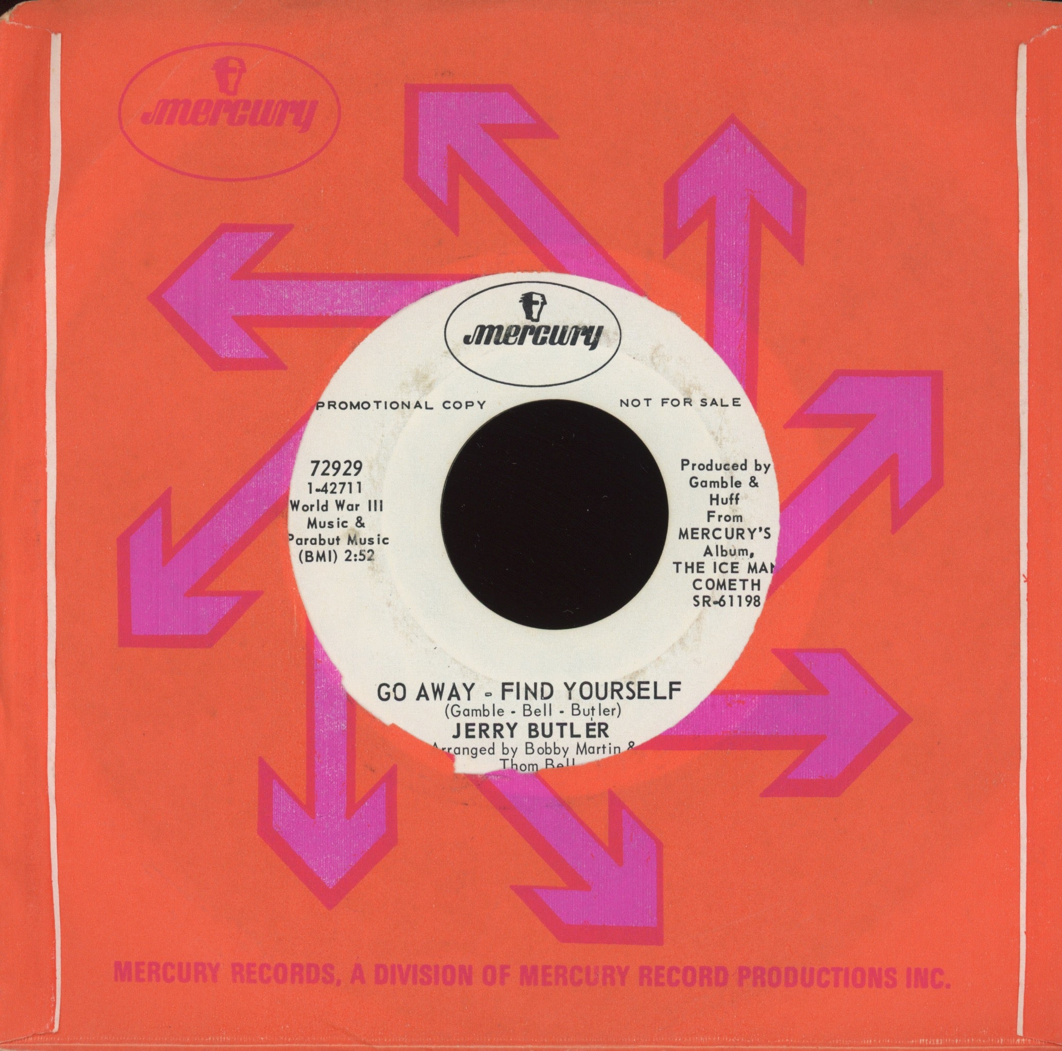 Jerry Butler - Moody Woman on Mercury Promo Northern Soul 45