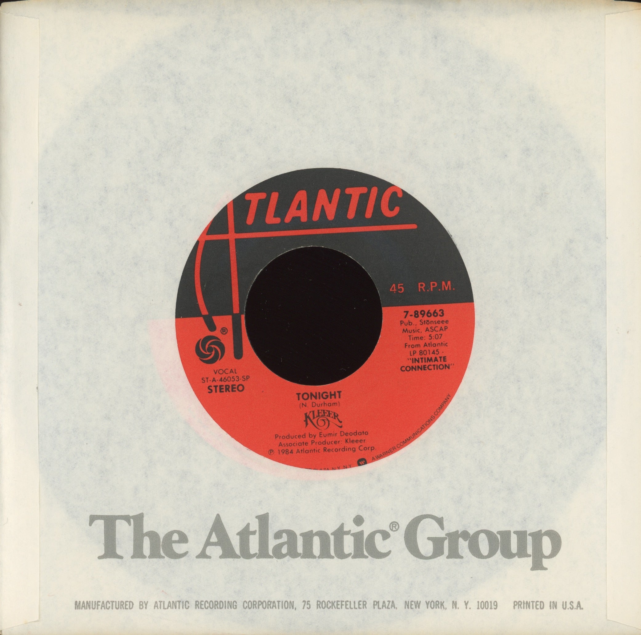 Kleeer - Intimate Connection on Atlantic Modern Soul 45