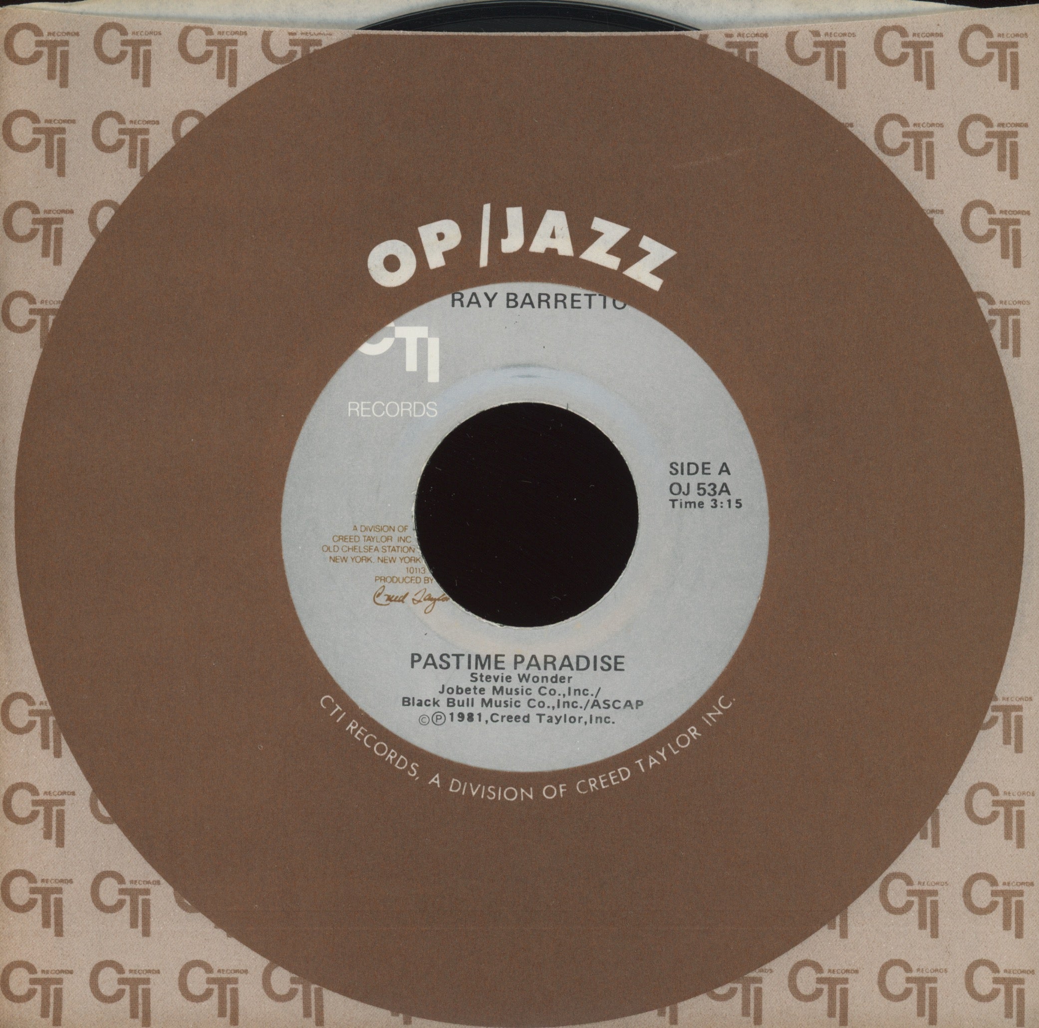 Ray Barretto - Pastime Paradise on CTI Latin Soul Jazz 45
