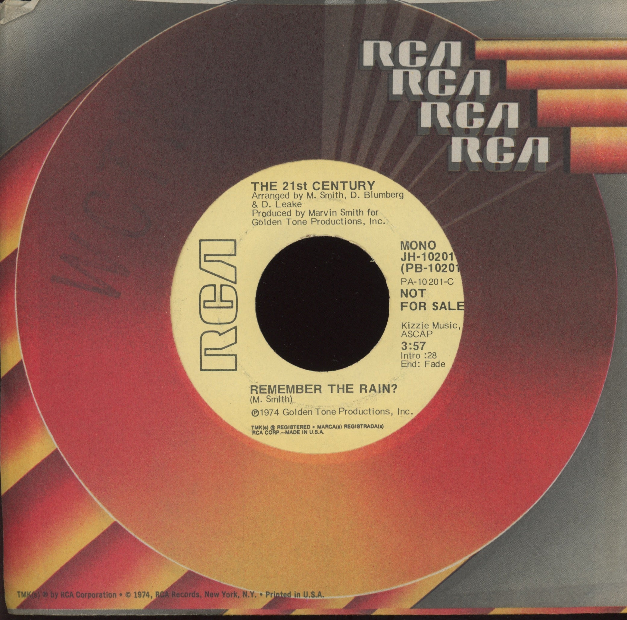 21st Century - Remember The Rain? on RCA Promo Sweet Soul 45