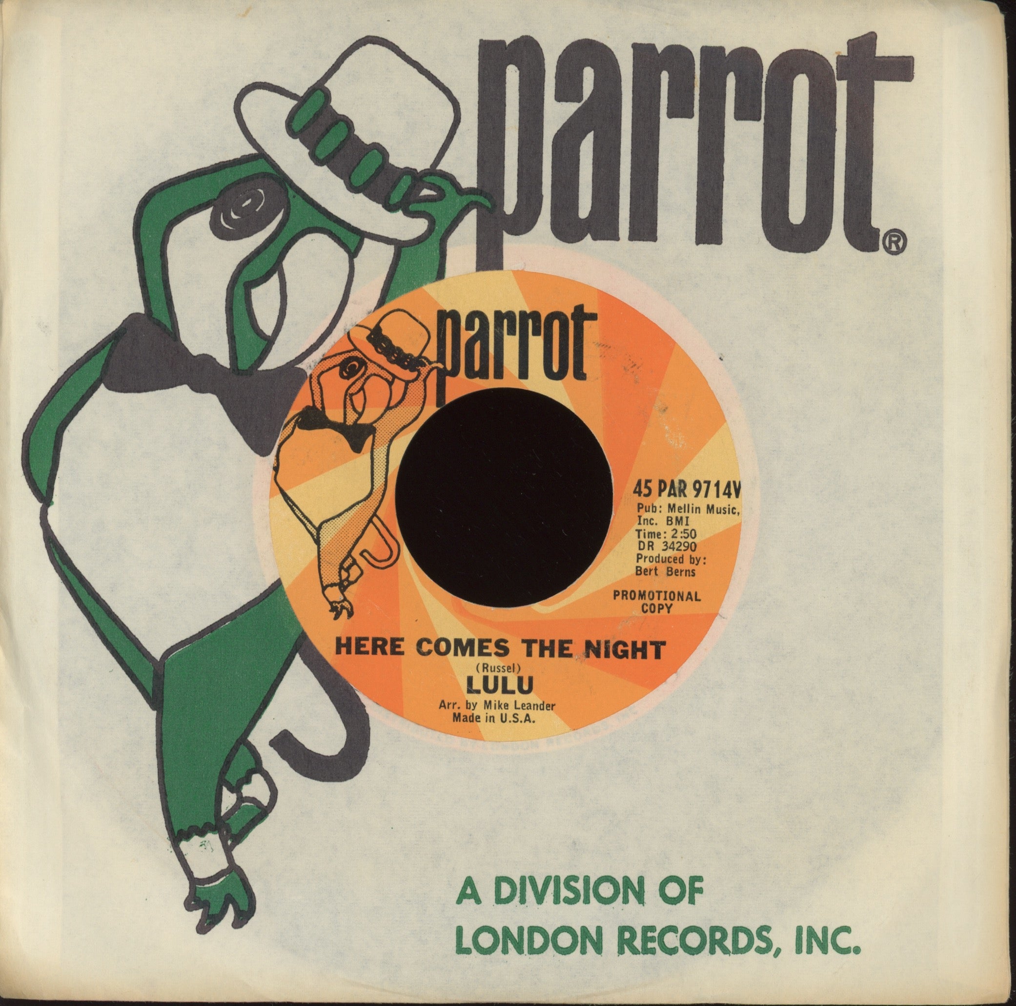 Lulu - I'll Come Running on Parrot Promo Mod Rock 45 Jimmy Page