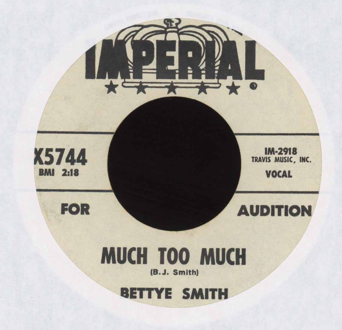 Bettye Smith - My Love Is Gone on Imperial Promo R&B 45