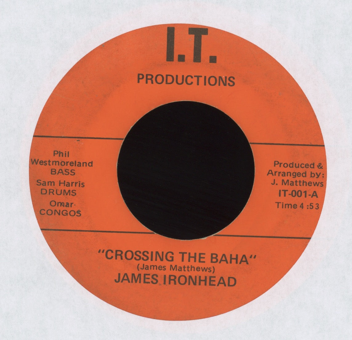 James Ironhead - Crossing The Baha on I.T. Jazz Funk 45