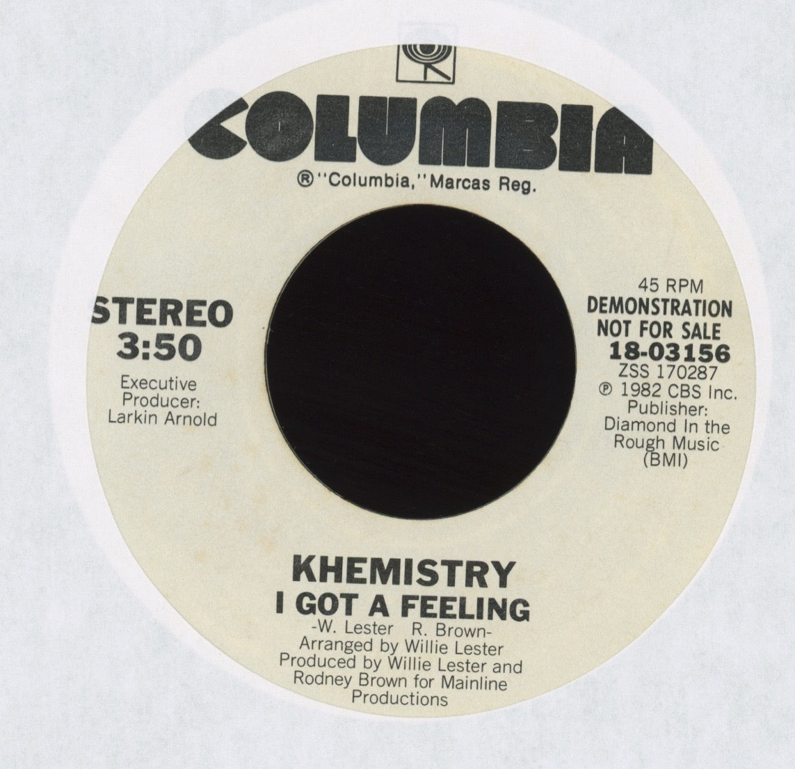 Khemistry - I Got A on Columbia Promo Modern Soul Boogie 45
