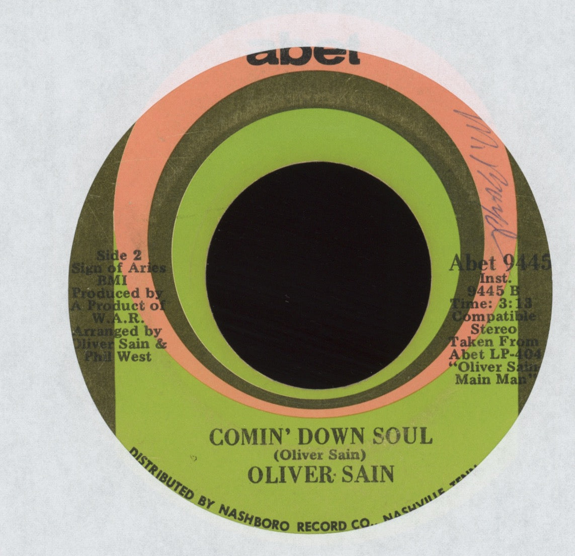 Oliver Sain - St. Louis Breakdown on Abet Funk 45
