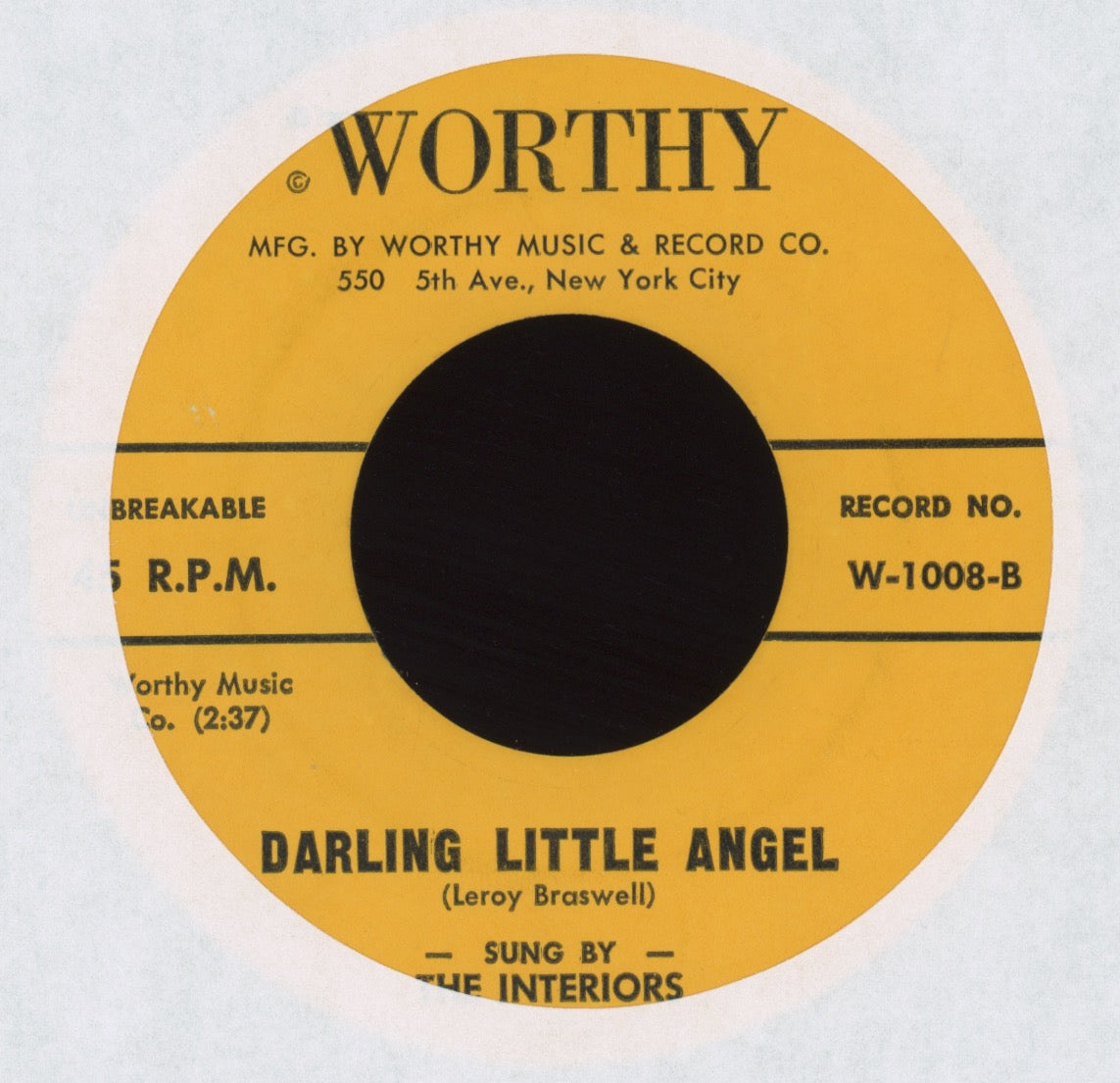 The Interiors - Voodoo Doll on Worthy R&B Doo Wop 45 Reissue
