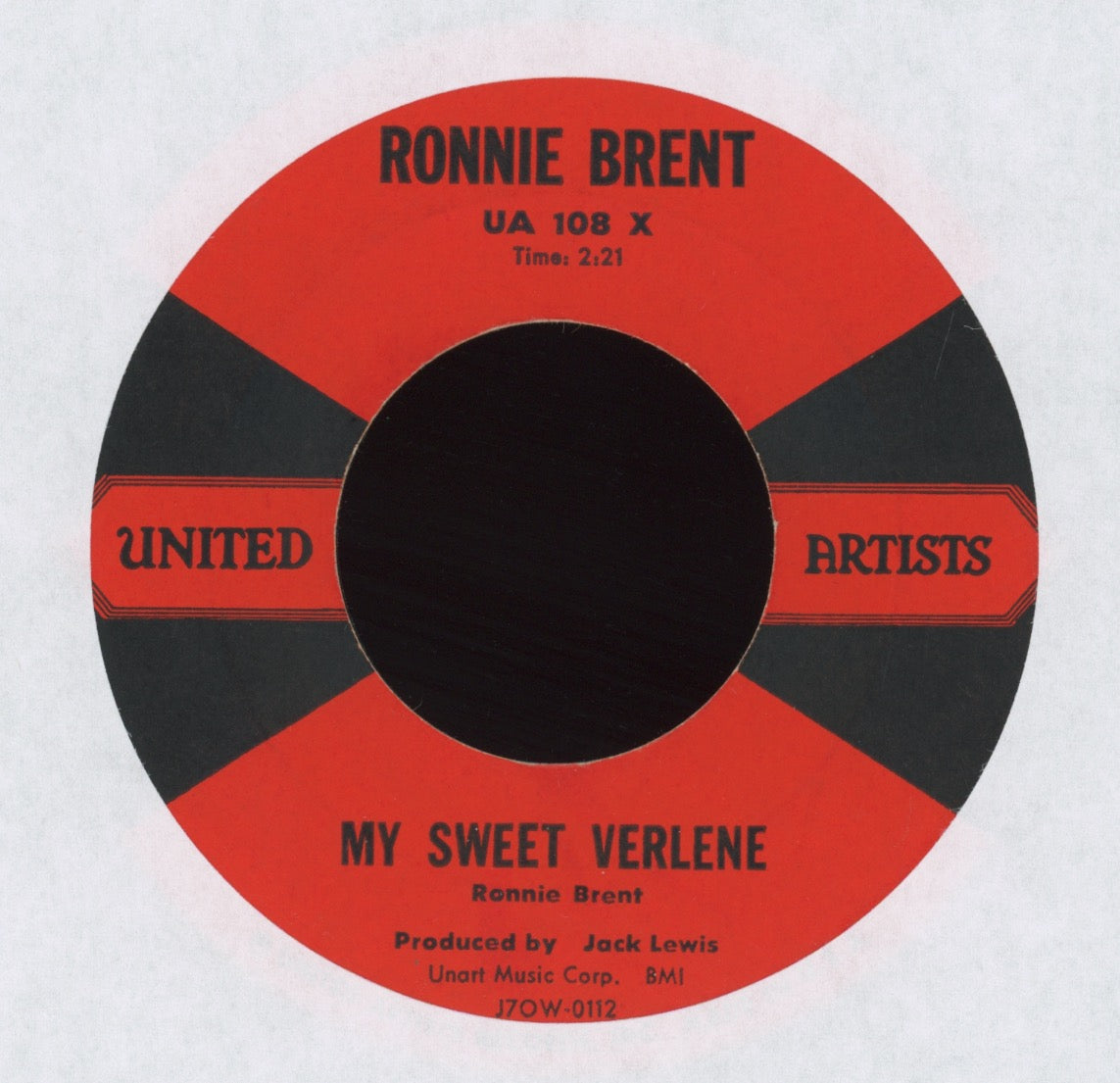 Ronnie Brent - My Sweet Verlene on United Artists Rockabilly 45