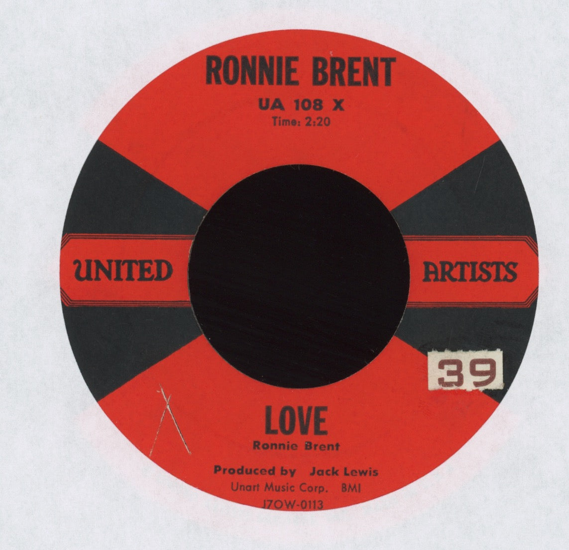 Ronnie Brent - My Sweet Verlene on United Artists Rockabilly 45