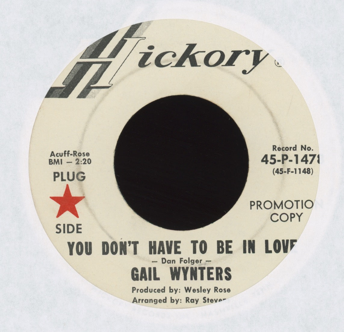 Gail Wynters - You Don't Have To Be In Love on Hickory Promo Northern Soul 45