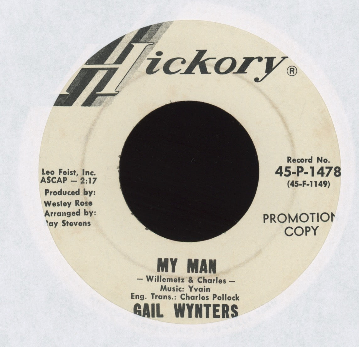 Gail Wynters - You Don't Have To Be In Love on Hickory Promo Northern Soul 45