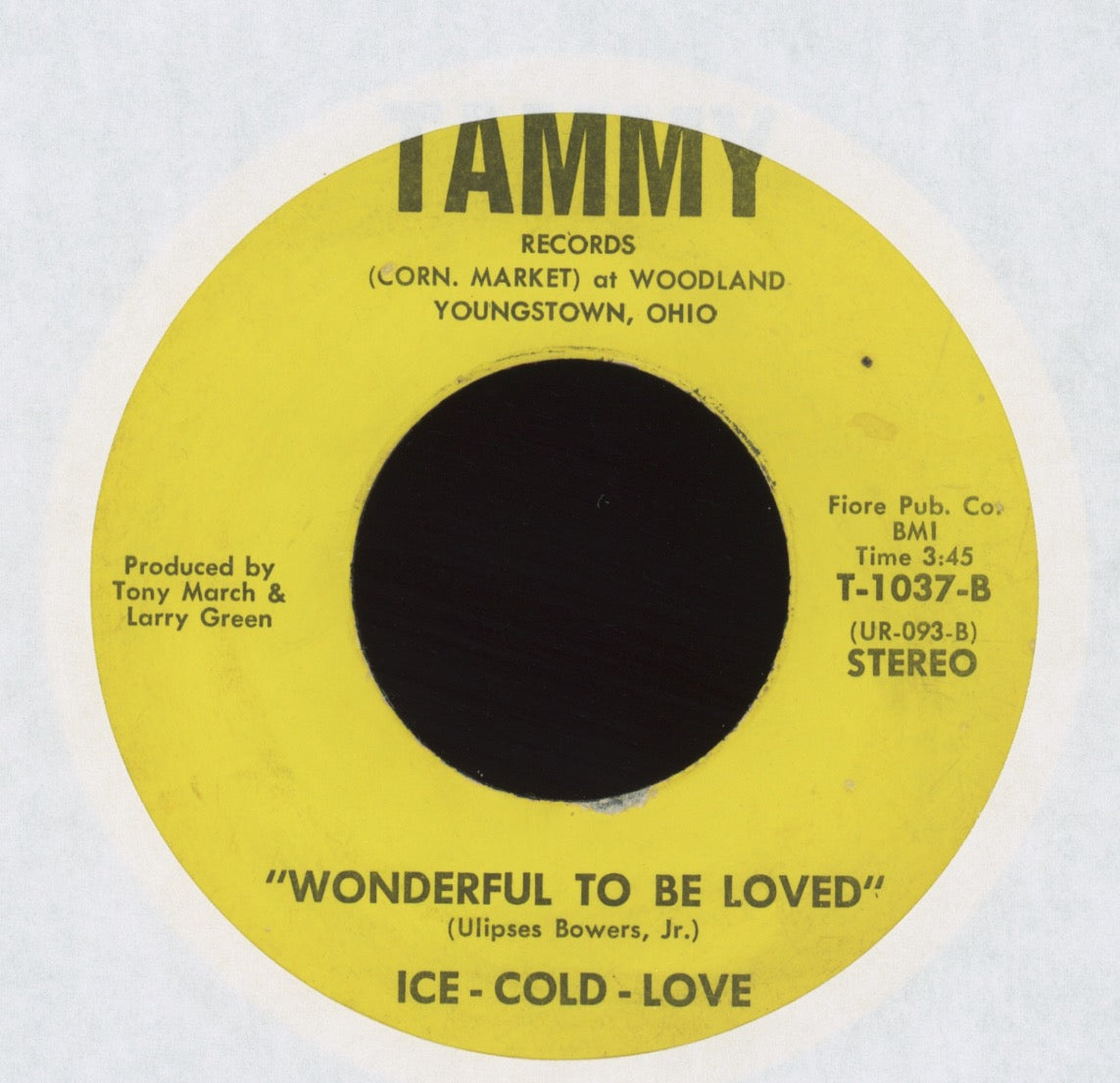 Ice Cold Love - Wonderful To Be Loved on Tammy Sweet Soul 45