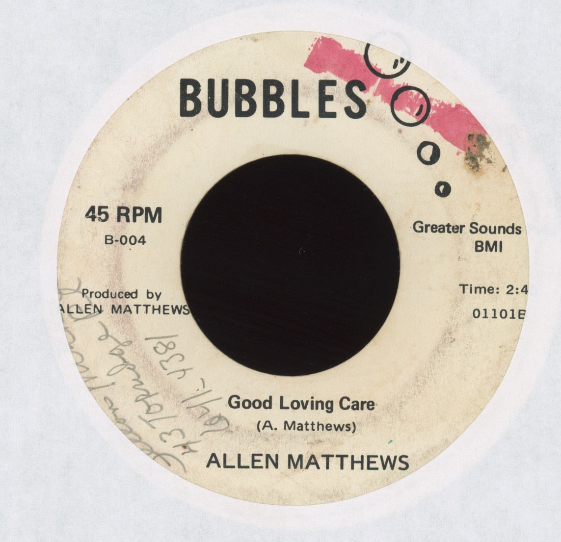 Allen Matthews - Allen’s Party on Bubbles Rare Promo Funk 45