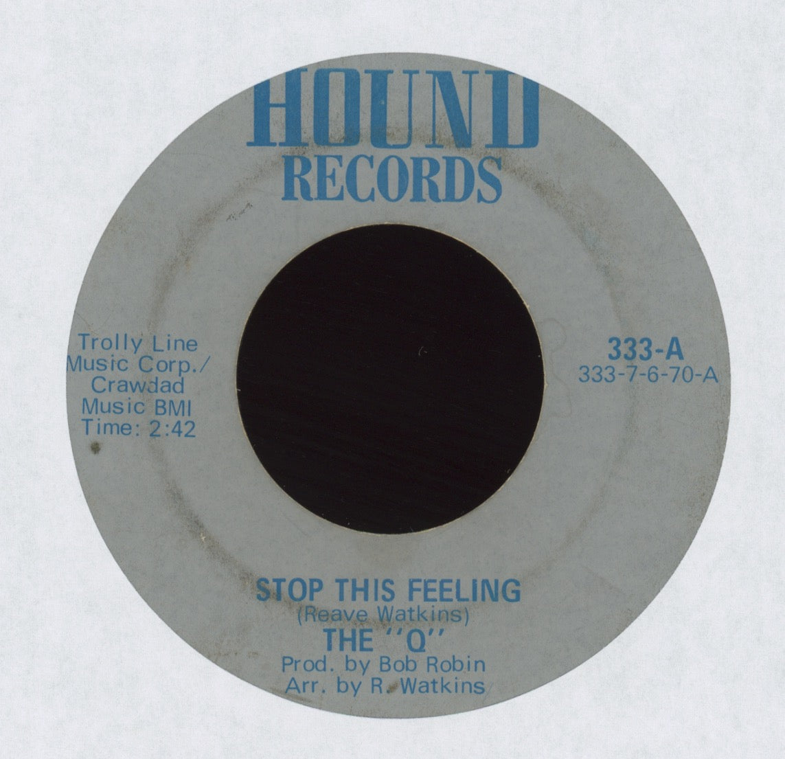 The "Q" - Stop This Feeling on Hound Records Northern Soul 45