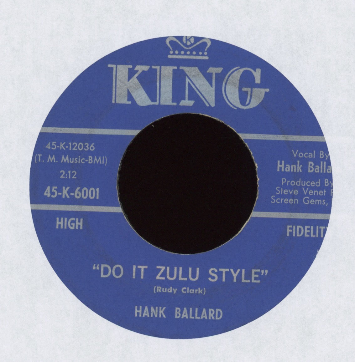 Hank Ballard - Do It Zulu Style on King R&B 45