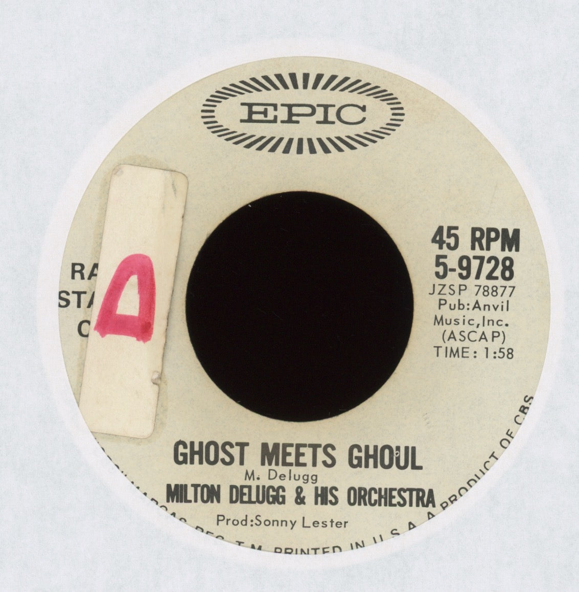 Milton DeLugg And His Orchestra - The Munsters Theme on Epic Promo Halloween Horror 45